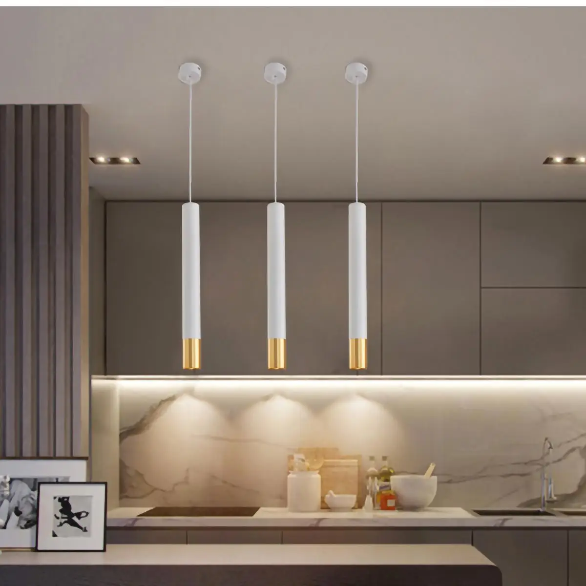 Modern Dimmable LED Pendant Light Adjustable Aluminum Home Dining Room Bar Cafe Decoration Hanging Light