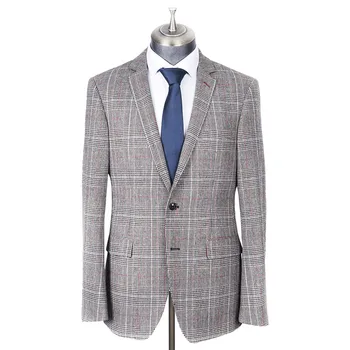 Men's bespoke business suit jacket red and white checked suit design fashionable FIT, comfortable men's suit
