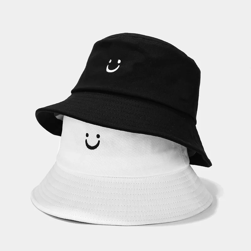 SYGA Double Sided Bucket Hat Unisex Smiley Face Sun Beach Cap
