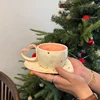 Bow heart pink cup 280ml heart dish