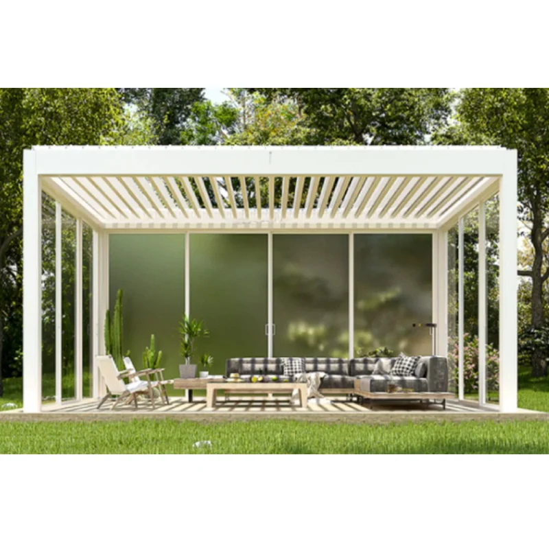 buitentuin aluminium waterdicht intrekbaar aluminium pergola