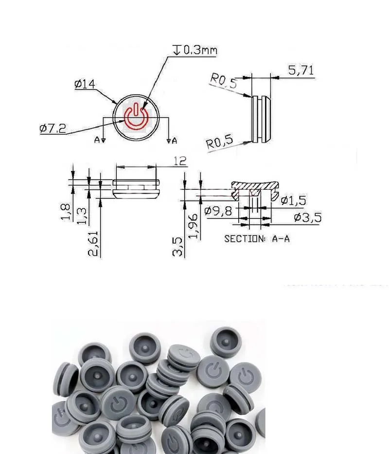 Silicone Rubber Cover /cap For Flashlight Switch Oem On/off Buttons ...