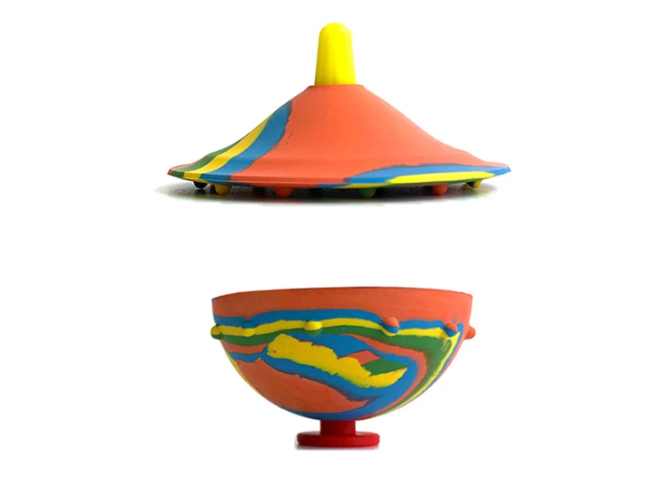 Hs Anti Stress Pop Up Jumping Half Ball Sports Spinning Top Silicone