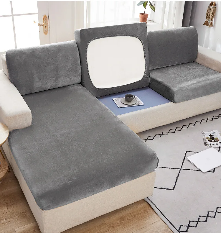 Комфортный мягкий 1/2/3 растягивающийся L-образный чехол для дивана Эластичный