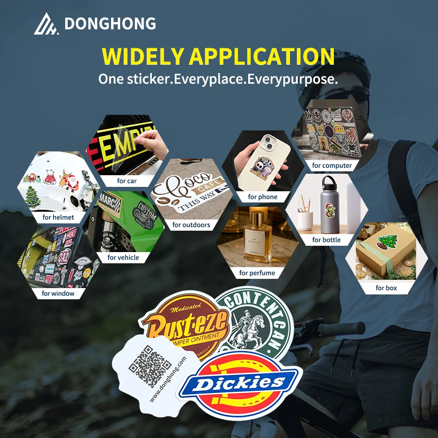 Self Adhesive Large Promotional Custom Print Vinyl Die Cut Stickers for Decoration