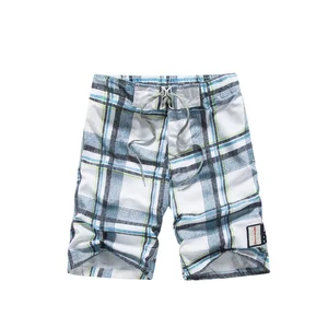 Summer Casual Plaid Five-Point Loose Straight Youth Thin Beach Surfing Men's Shorts