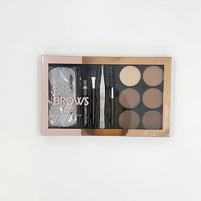 Professional 6 Color Eyebrow Powder Make up Palette Brow Pencil Makeup Kits