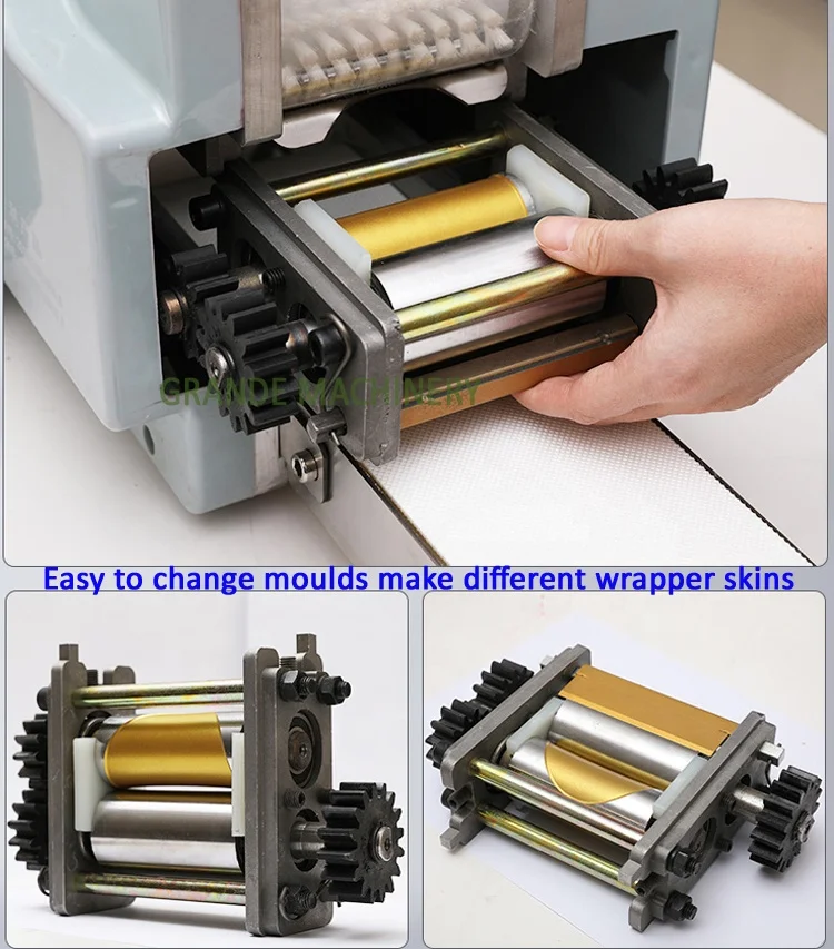 Automatic Tabletop Gyoza Skin Maker Machine Small Size Dumpling/Spring Roll/Wonton/Pierogi Wrapper Skin Machine Grain Making - Image 2