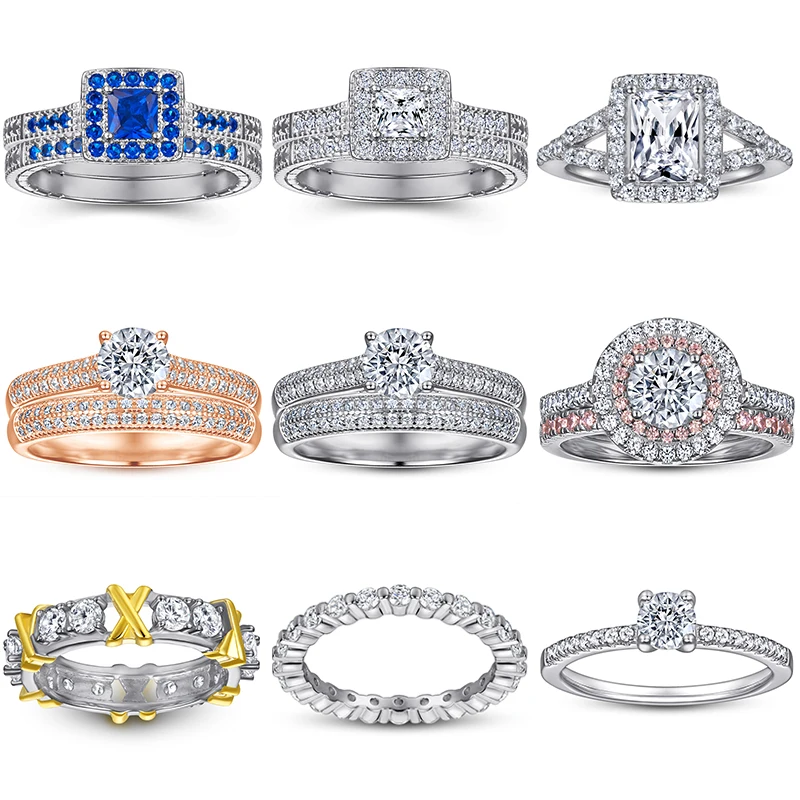 Fine Jewelry Ring Set Custom Jewelry Rose Gold S925 Sterling Silver