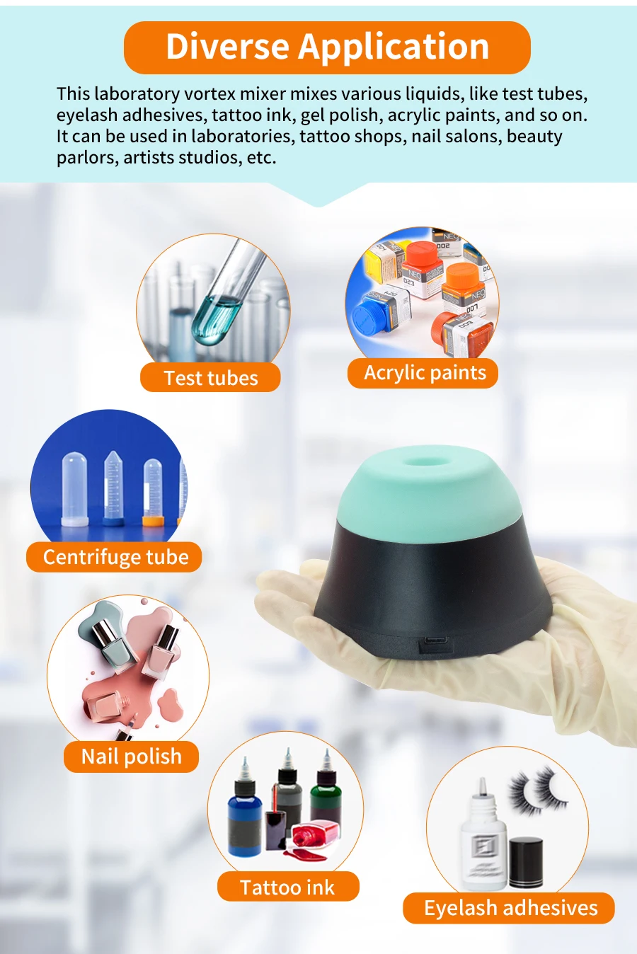 High Speed Laboratory Instruments Blood Tube Oem Available Mini Vortex