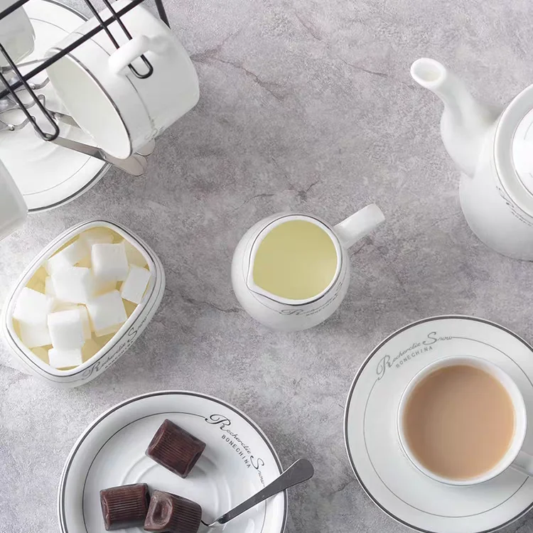 Promotional Middle East Style Big Capacity Coffee Ceramic Custom Porcelain Tea Pot Set manufacture