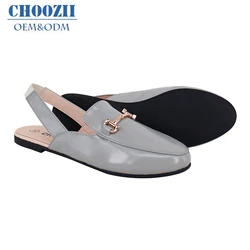 Choozii Оптовая Продажа Новый дизайн натуральная кожа Глянцевая верхняя летняя плоская резиновая подошва платье сандалии для детей