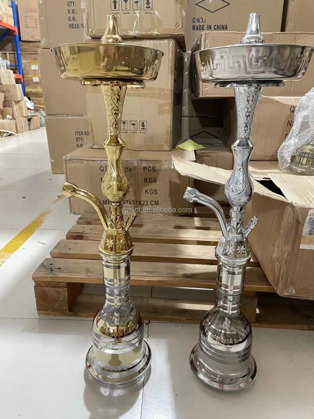70 Cm Large Egypt Style Hookah Shisha Set Glass Base Lomint Chicha