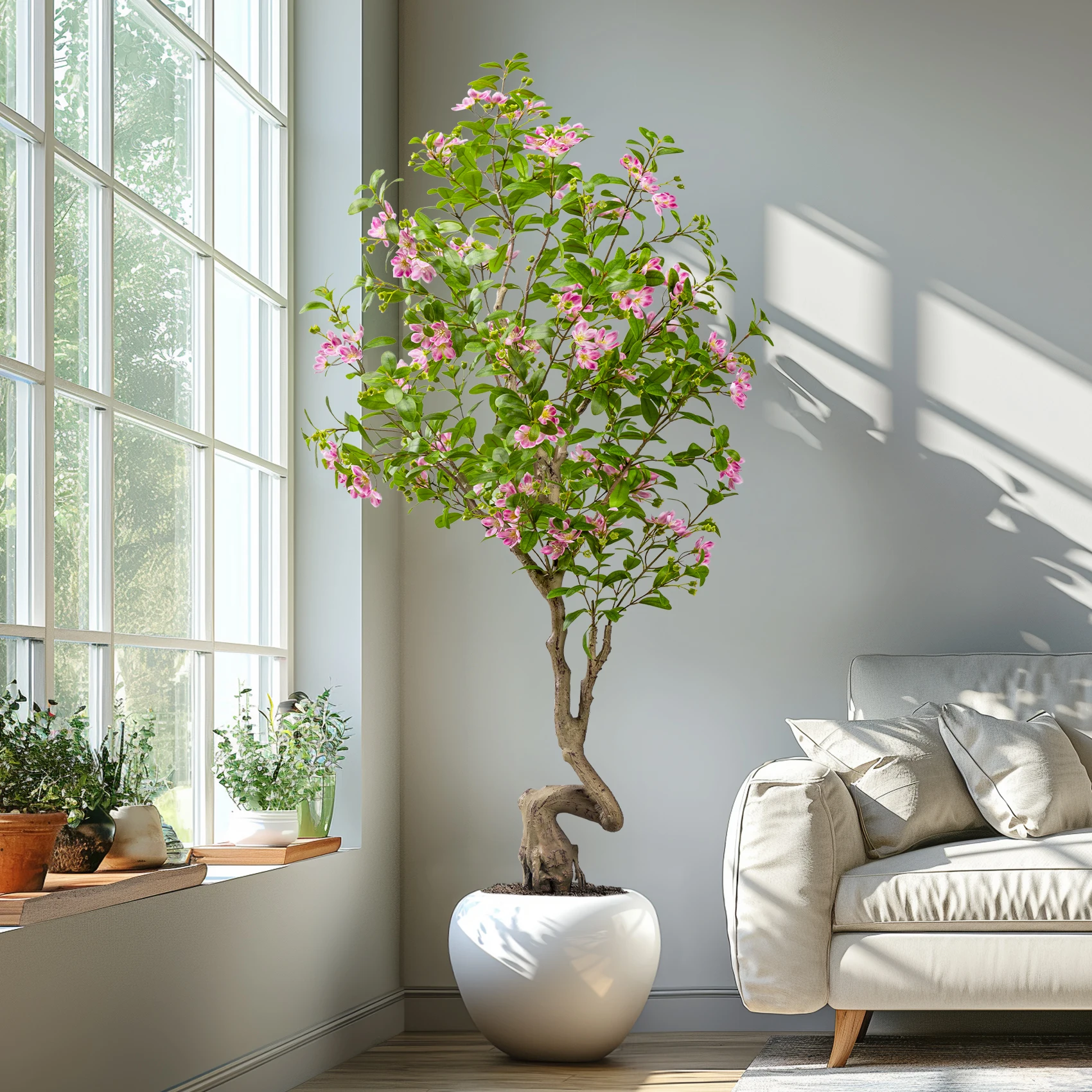 Artificial Plants Plastic Green Tree Greenery Potted Artificial Flower House Decor Wedding Decorations Indoor Outdoor Decoration