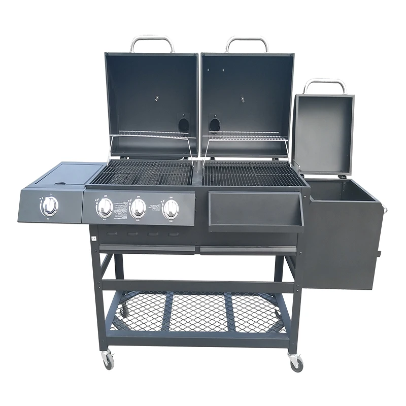 3 Burner Gas+charcoal Grill Gas And Combo Grill Garden Courtyard