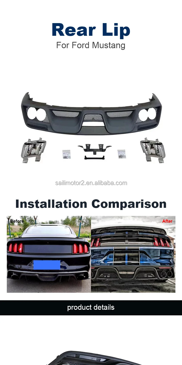 Carbon Fiber Car Rear Diffuser Lip For Ford Mustang 2015-2017 - Buy ...