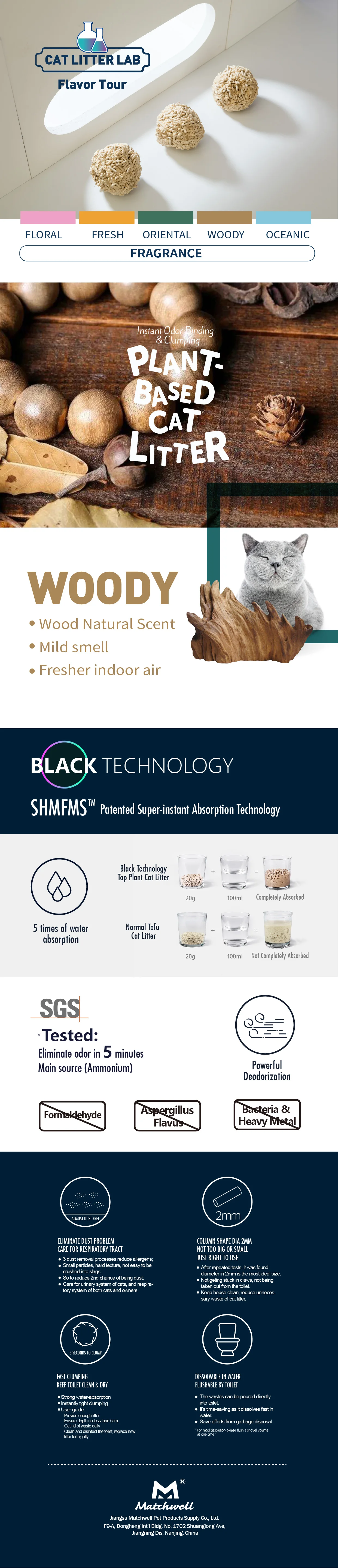 Food Grade 6l Natural Tofu Cat Litters Biodegradable Fast Clumping