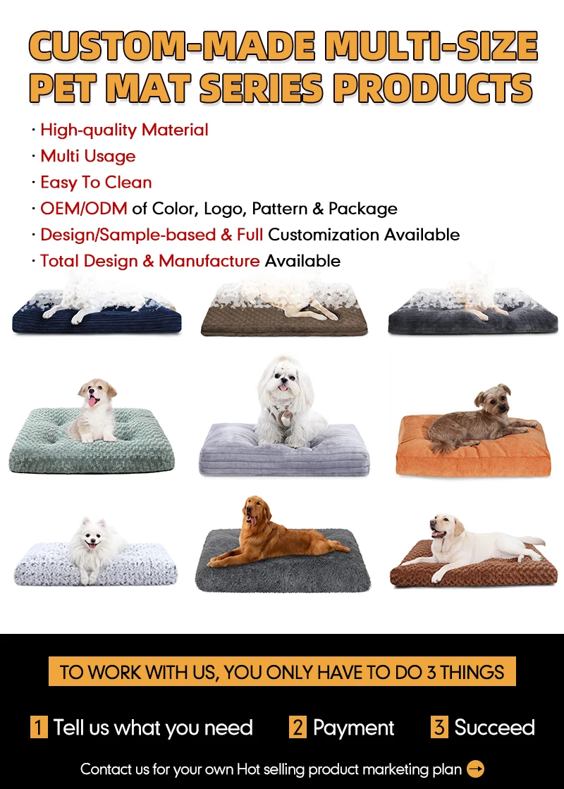 Wholesale luxury designer xxl camas para perros breathable soft fleece fluffy waterproof cat dog door bed pet mats & pads supplier