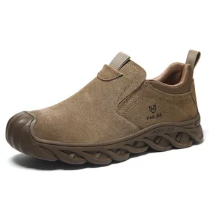 Cow Suede Anti-smash Men Nti-puncture Work Boots Men High Top Winter Boots Indestructible Footwear Anti-static Safety Shoes