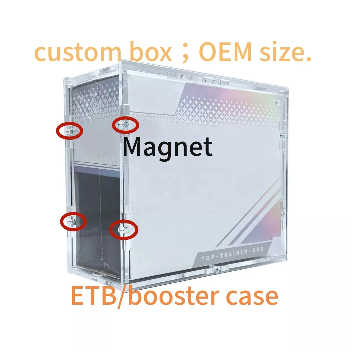 Wholesale Custom First Edition Slab Acryl Eco-Friendly Trainer Card Sleeves Display Case Modern Acrylic Pokemon Booster Box