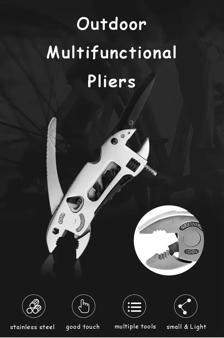 Multifunctional 9 in 1 Keychain Plier Screwdriver Pocket Tools Outdoor Camping Multi-purpose Pliers and Wrench