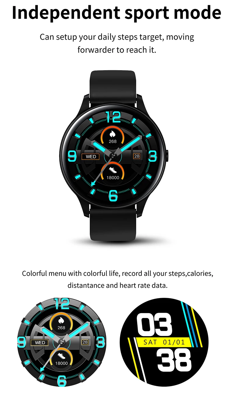 2020 K21 Smart Watch Men Women IP67 Waterproof Heart Rate Blood