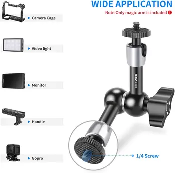 NEEWER 15cm Adjustable Friction Magic Arm with 1/4" Screw on Both Ends Compatible with SmallRig Cage Flash LED Light Mic Monitor detail image