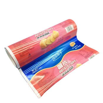 Printed Colored Food Pouch Bag for chips snack food OEM BOPP Lamination Aluminium foil film roll