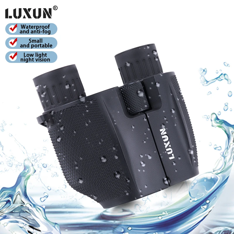 LUXUN High Resolution 10x25 Compact Binoculars with Low Light Long Range Binoculars