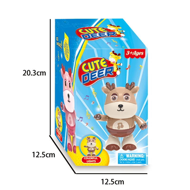 Электронные игрушки с мультяшным оленем танцующие милые животных музыкой и подсветкой для мальчиков