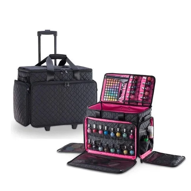 Custom Quilted Professional Soft Rolling Makeup Case Nail Artist