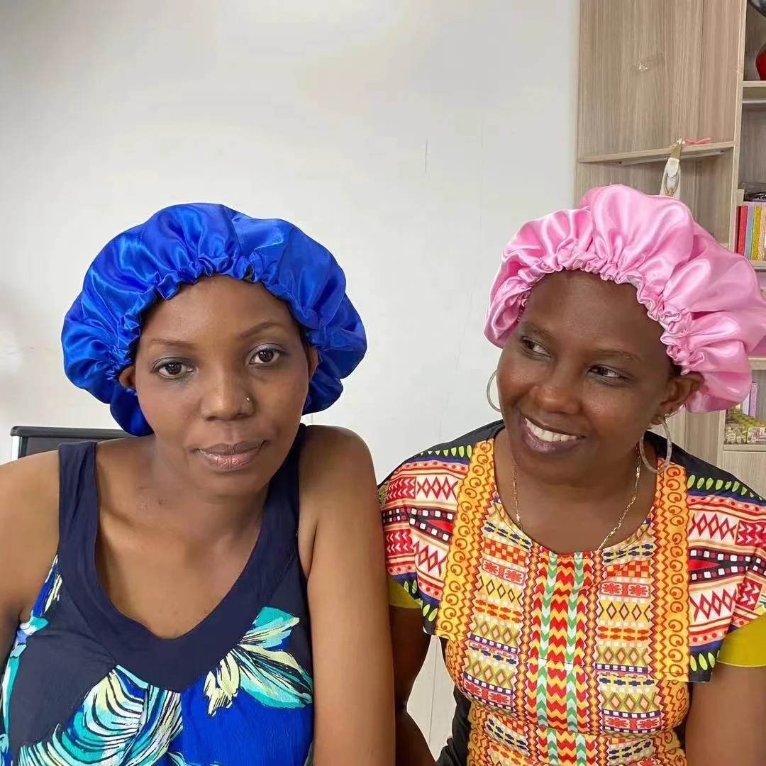 Woman Drawstring Adjustable Silk Hair Reversible Double Layer Mommy And Me Satin