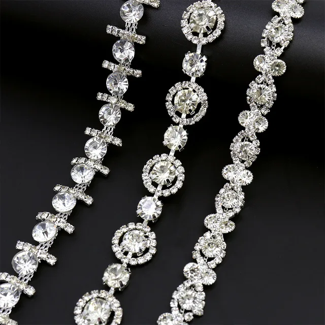 Factory Supply Cheap 9mm Crystal cup chain Sewing on Strass Rhinestone Chain trim yard