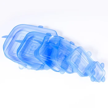 Rectangle and Square Reusable Silicone Food Bowl Covers Flexible Kitchen Storage Fresh-keeping Cover Specialty Tool