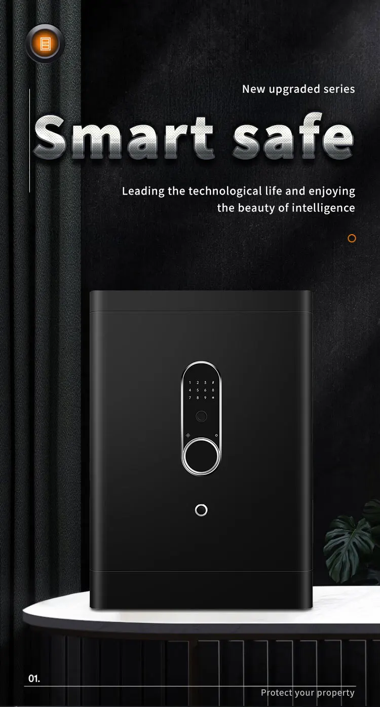 CEQSAFE High Quality Modern Anti-Theft Alarm Wall Mounted TUYA APP WIFI Fingerprint Password Safe Customizable for Office factory