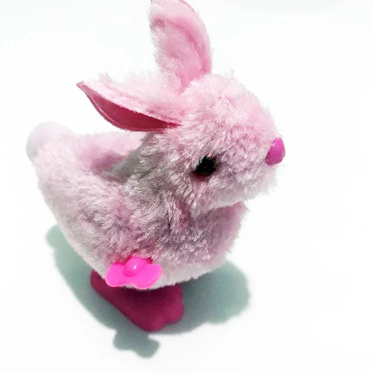 Пластиковые ПВХ плюшевые маленькие Мультяшные прыгающие кролики детские цепи заводные механические игрушки для детей забавные игры