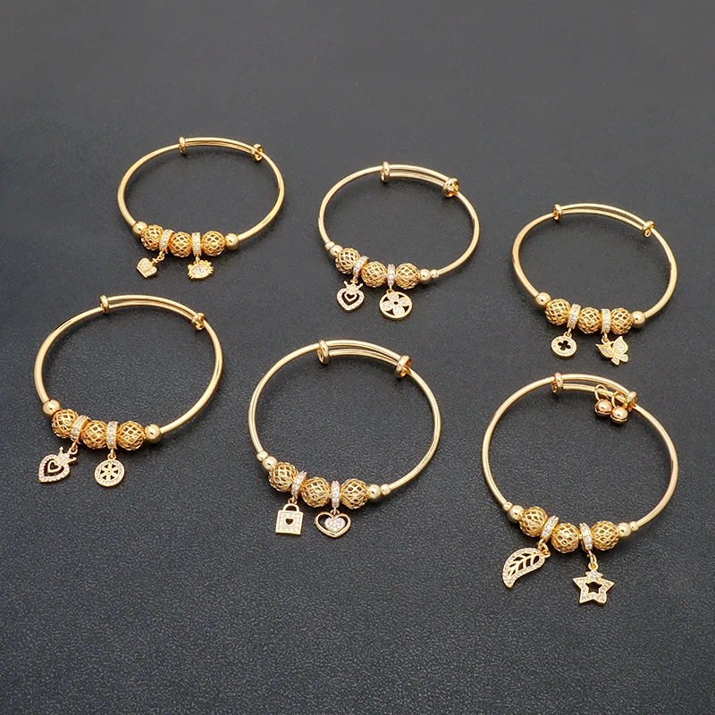 Wholesale 24K Baby Girl Brass Adjustable Indian Gold Plated High Quality  InfantBaby Bangles Bracelet Jewelry Set For Babies From malibabacom