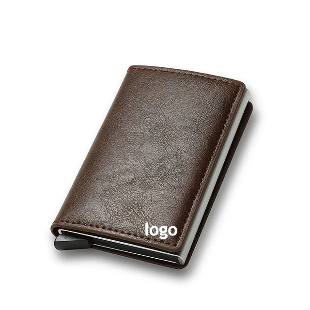 billetera del Mini Cartera de aluminio de Metal para hombre y mujer billetera del Mini Cartera de aluminio de Metal para hombre y mujer
