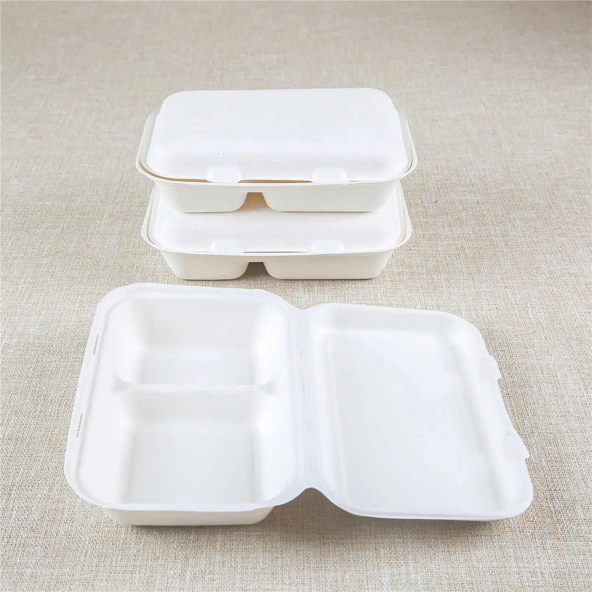 Biodegradable disposable food clamshell/3 5 compartments food box/tray