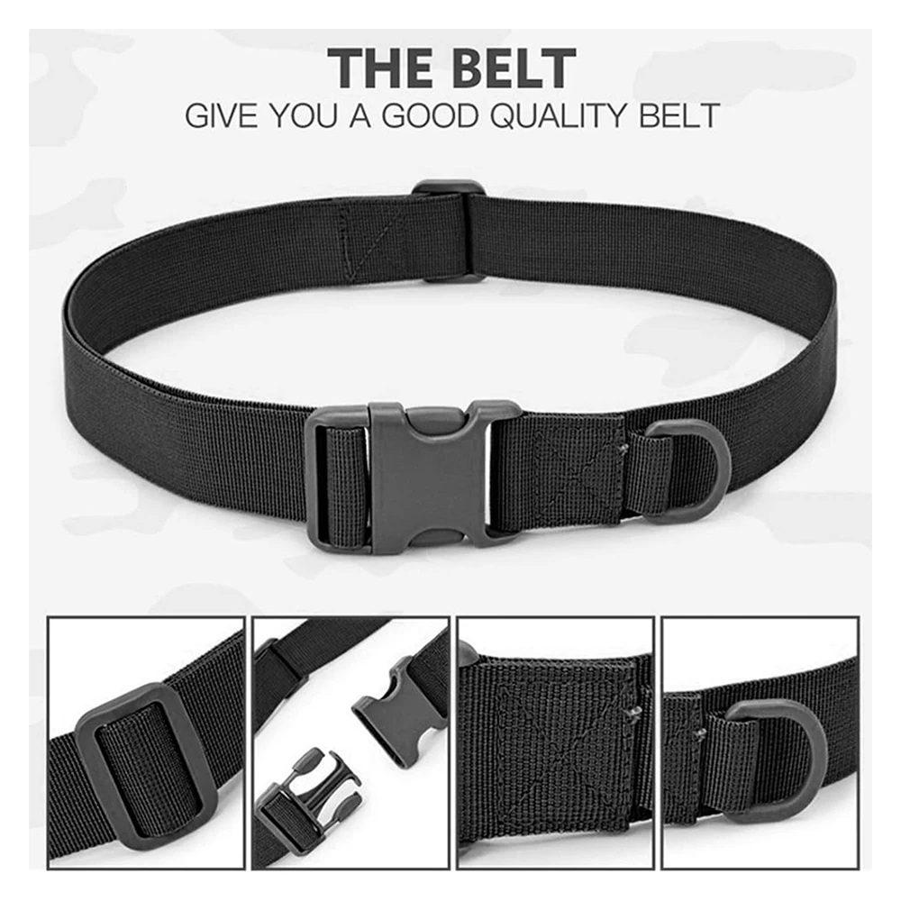 Waterproof Multifunctional Tactical Nylon Belt Adjustable Utility Gear Belt Heavy Duty Belts with Quick Release Buckle