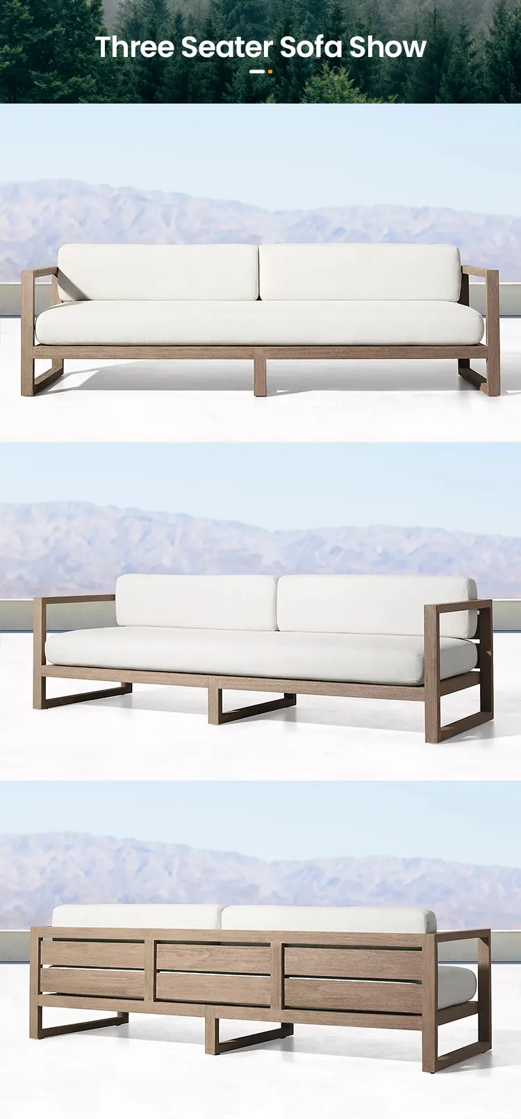 New Design Outdoor Furniture Modern Style Patio Hotel Solid Teak Wood