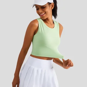 New Arrival Female Outdoor Running Workout Exercise Yoga Tank Tops Breathable and Lightweight with Built-in Bra