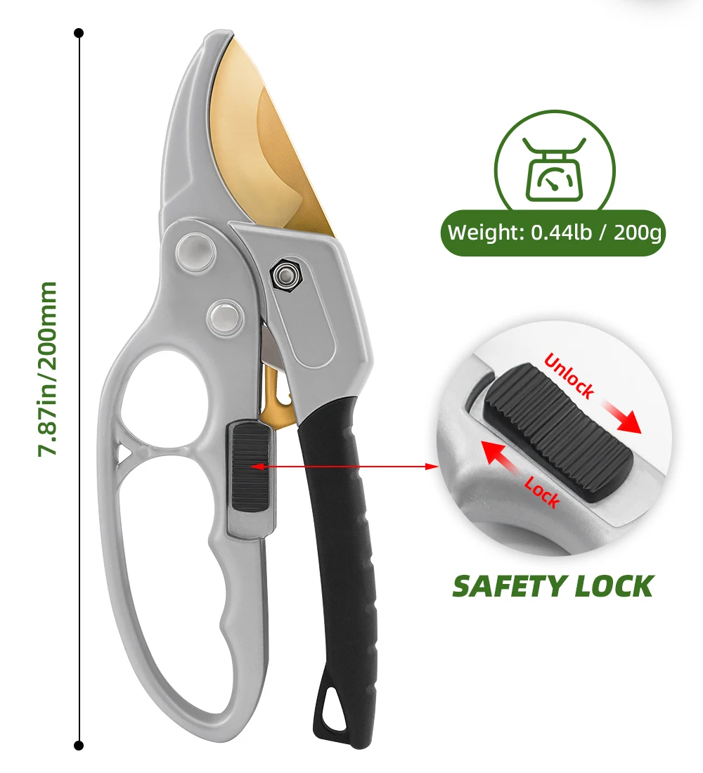 Professional Ratchet Pruning Shears With 3stage Ratcheting System