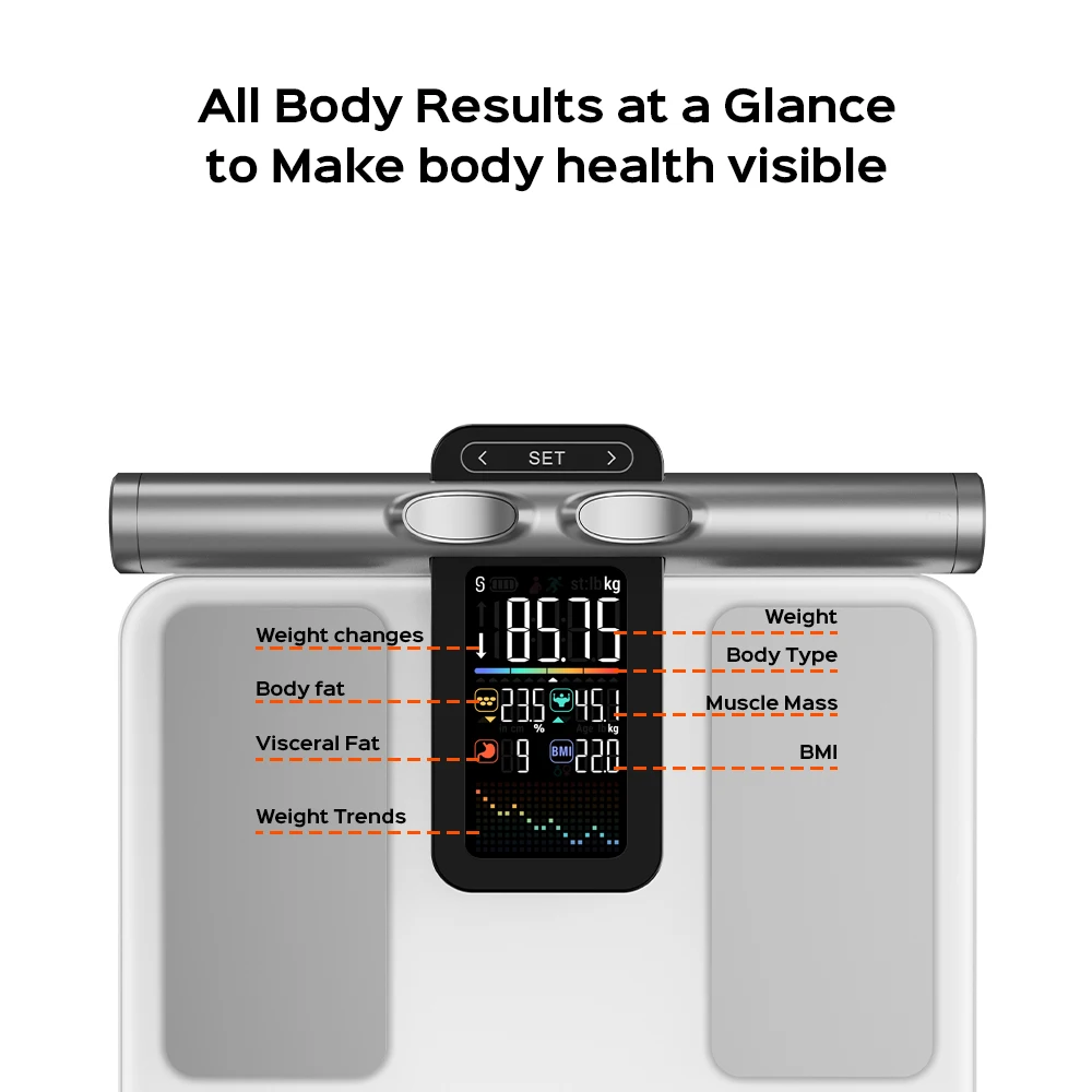 8 Sensor Machine Professional Body Measurement Composition Fat Analyzer ...