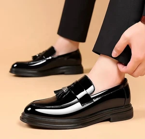 Plus Size Men Shoes Business Formal Plus Casual Soft Soled Black Comfortable Versatile Height Increase Mens Wedding Groom Shoes