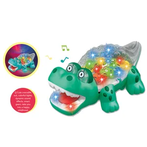 Hot Sell Kids Colorful Electric Plastic crocodile Toys with Light and Music