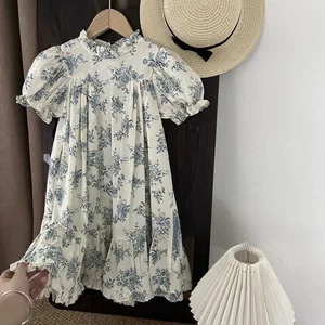 2026 Summer Korean Style Casual Breathable Baby Girl Dress Regular Sleeve Striped Pattern Princess Knee-Length ODM Children