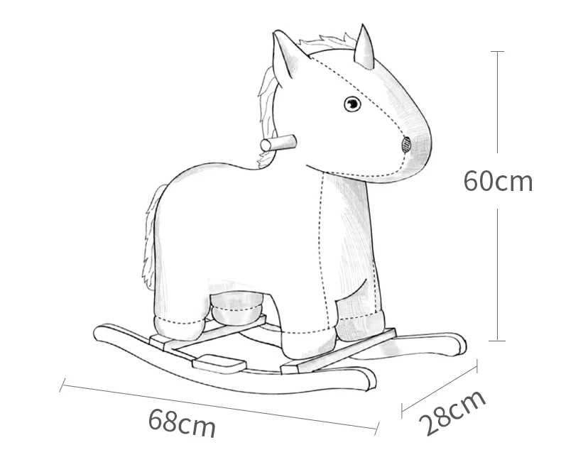 Toy Plush Pillows Rider Hors Doll Design Manufacturer Rocking Toy Puppet Ride Lion Dinosaur Customized Rocking Horse