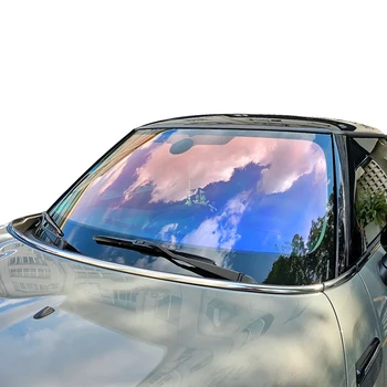 1.52*30M Red Blue Chameleon VLT80% Car Window Film Light Blue Chameleon  Nano Ceramic Car Window Glasses Tint Solar Film