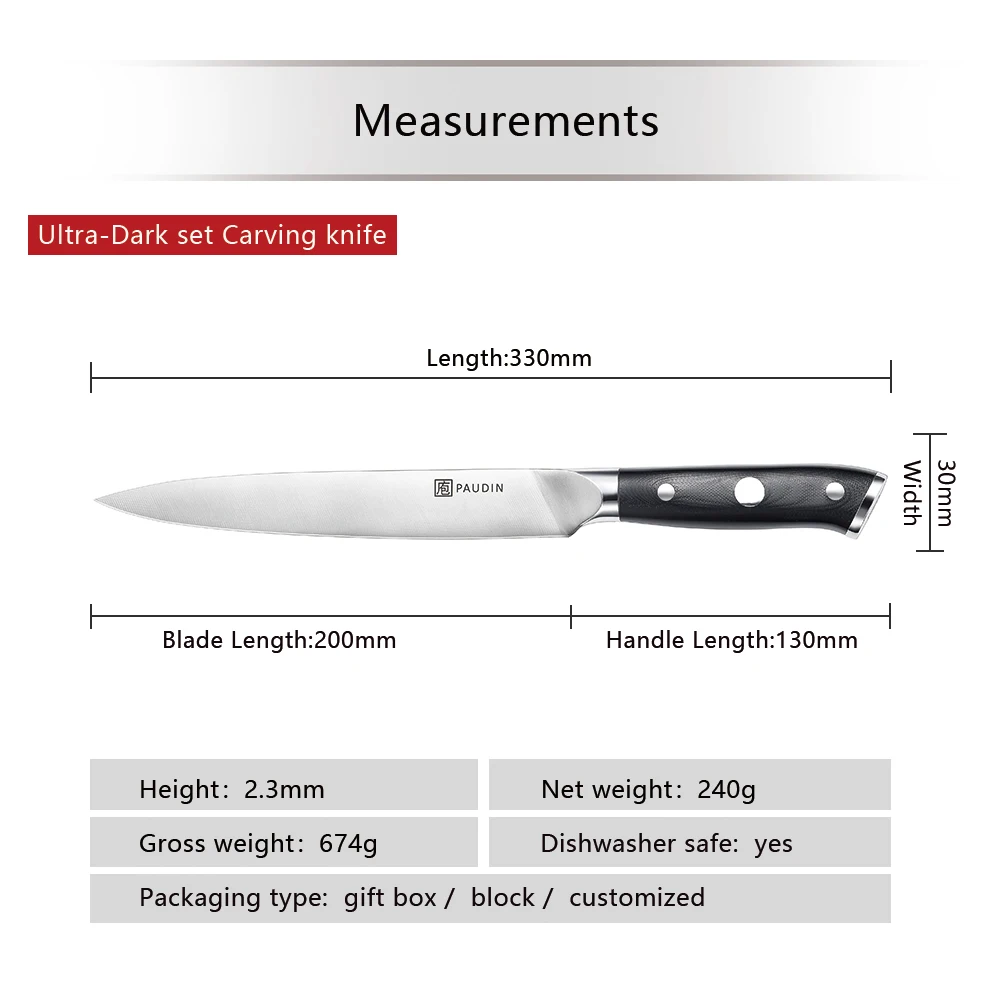 8 Inch Triplerivet Carving Knife And Fork Set Fiberglass Handle